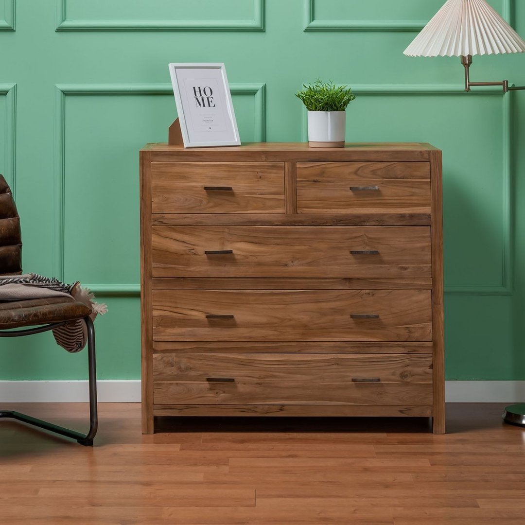 Cassettiera country legno massello teak