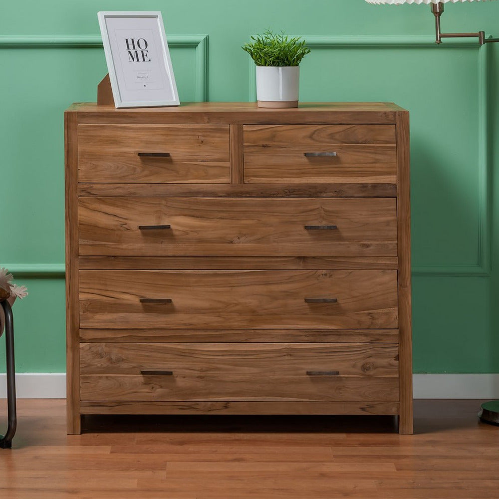 Cassettiera country legno massello teak