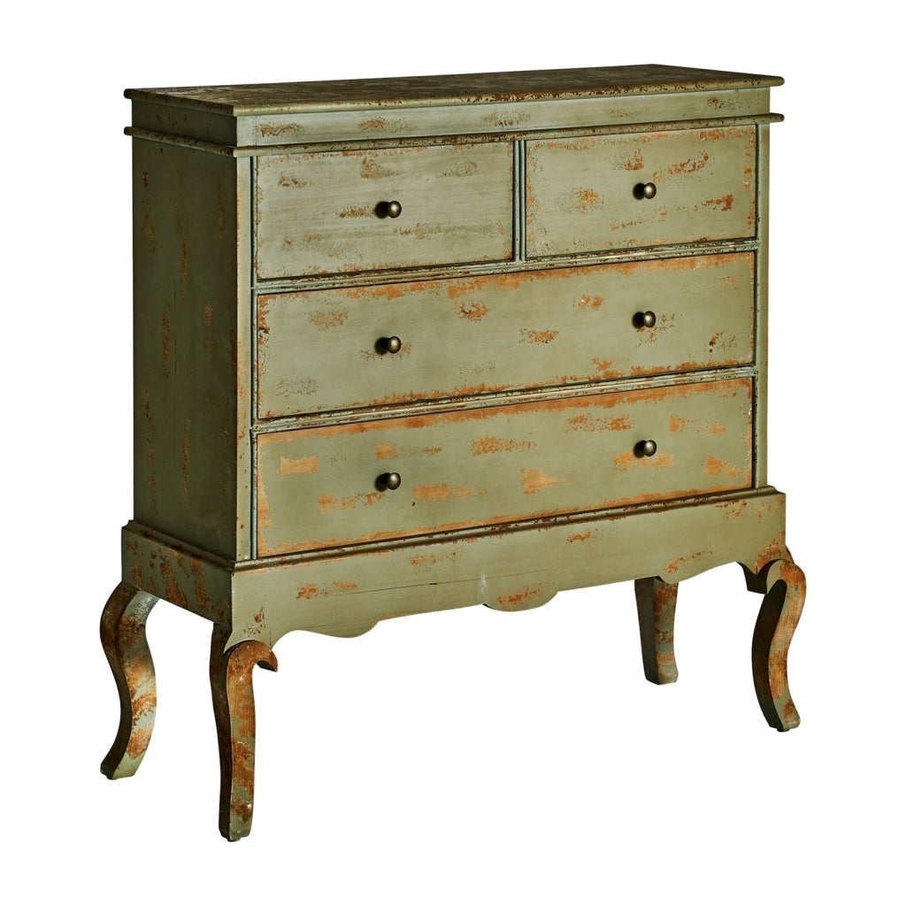 Cassettiera coloniale verde antico