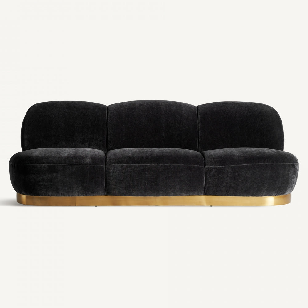 Divano Sofà Art Déco in Nero e Oro