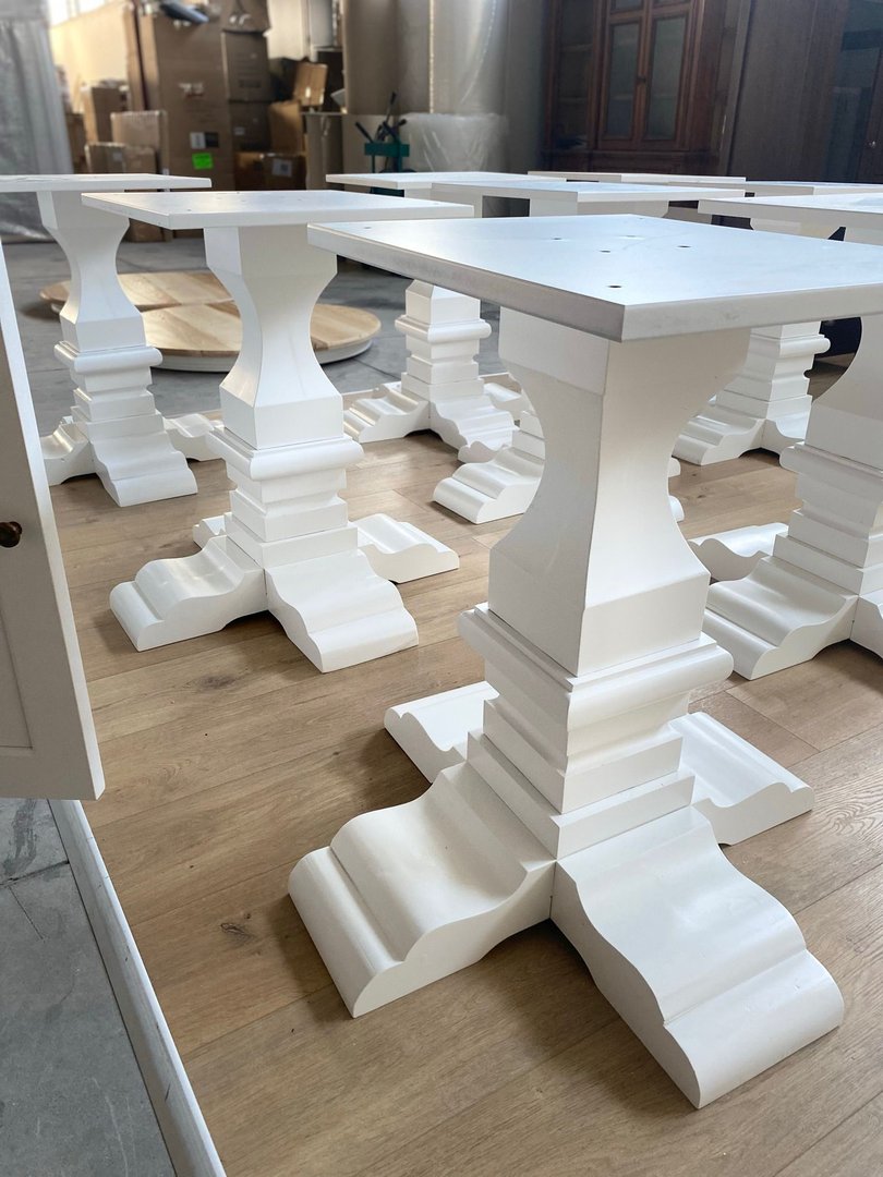 Base centrale tavolo provenzale legno bianco