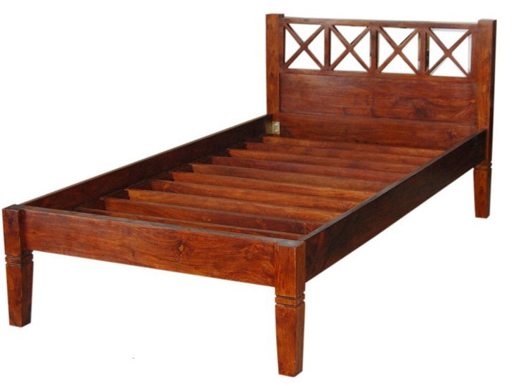 Letto etnico singolo con spalliera