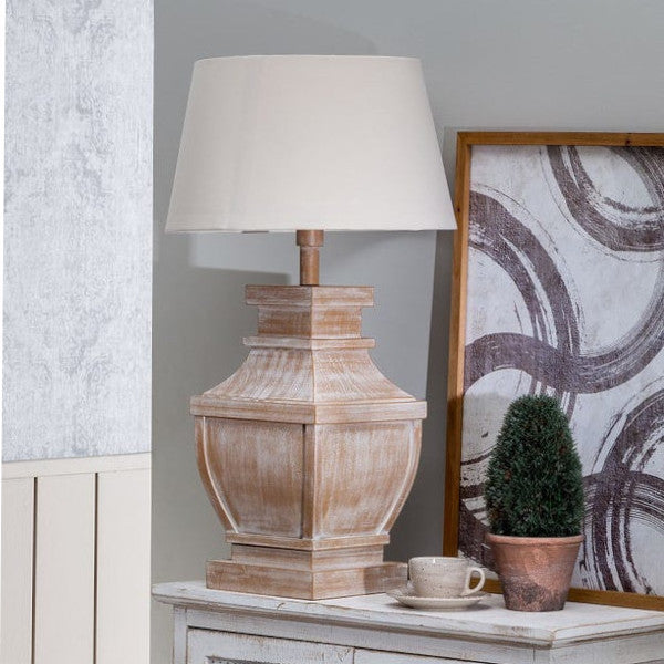 Lampada da tavolo base legno