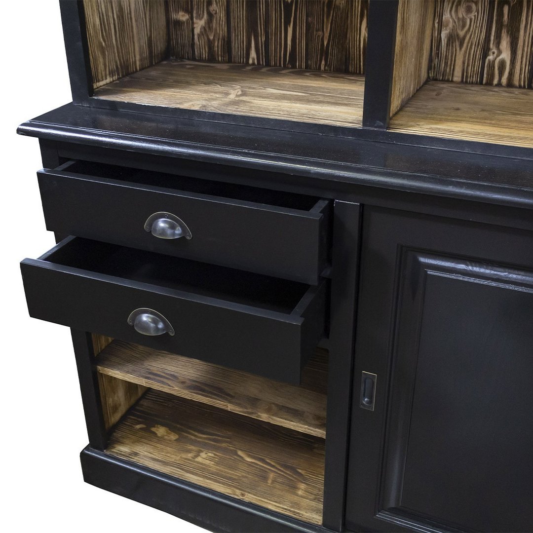 Mobile industrial credenza nera shabby