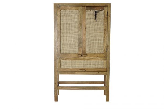 Mobile buffet alto legno rattan