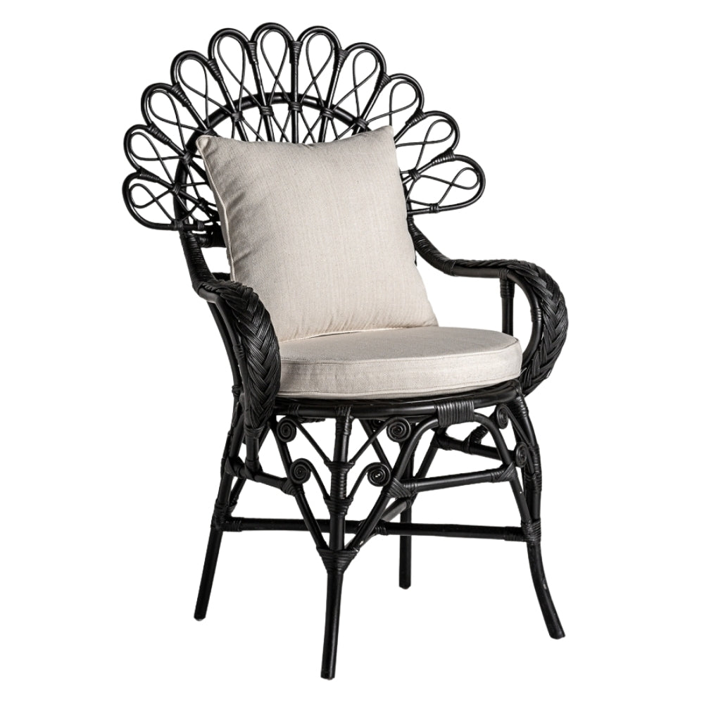 Poltrona design rattan nero