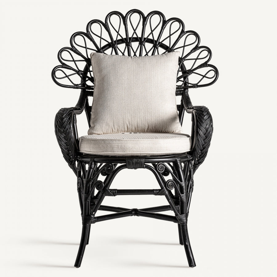 Poltrona design rattan nero