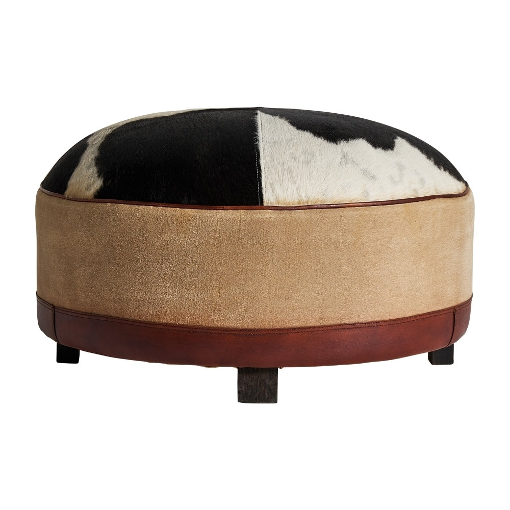 Pouff vintage pelle maculato