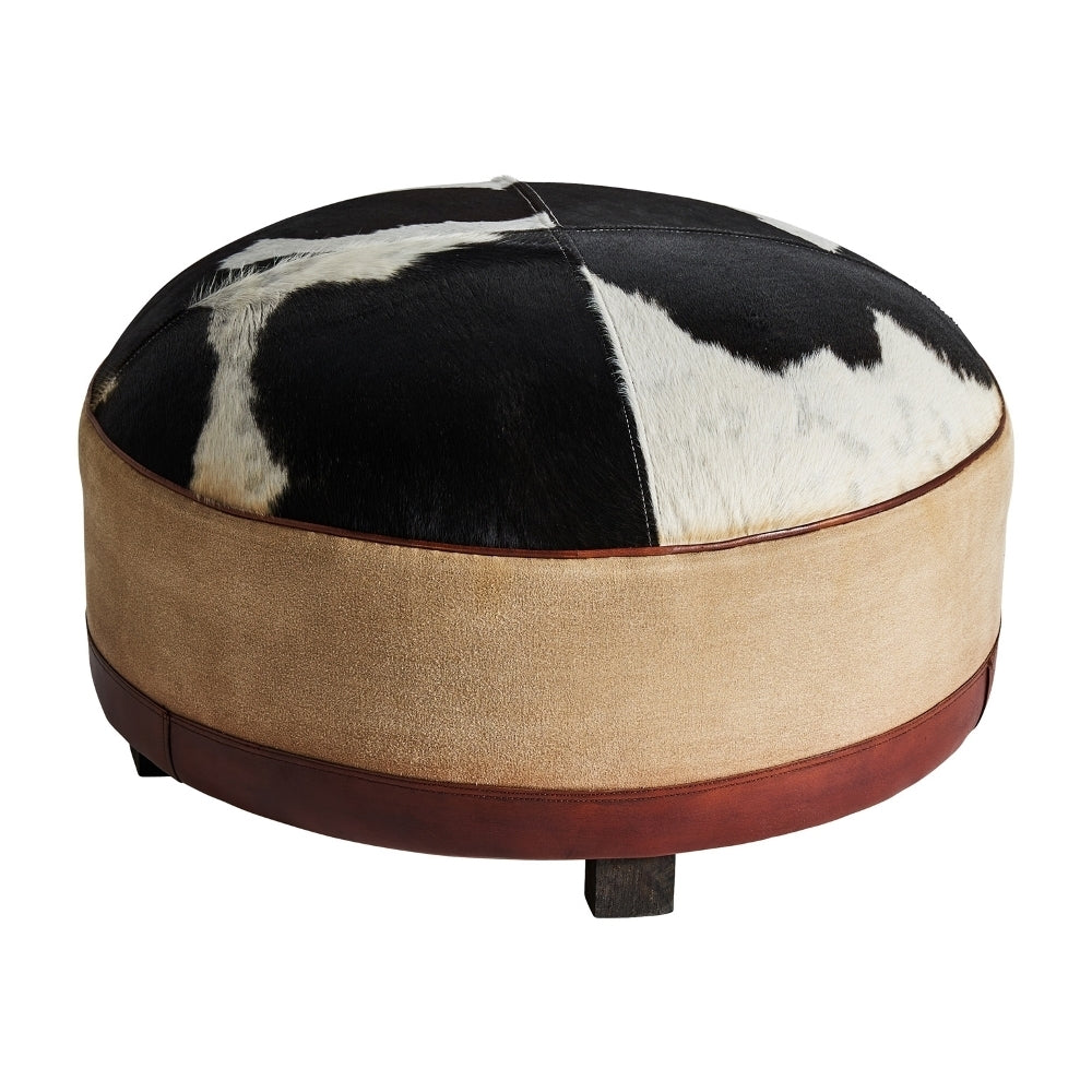 Pouff vintage pelle maculato