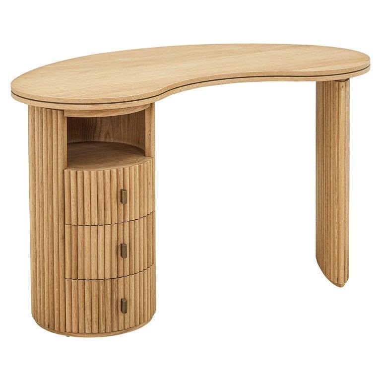 Scrivania etnica curva con cassetti