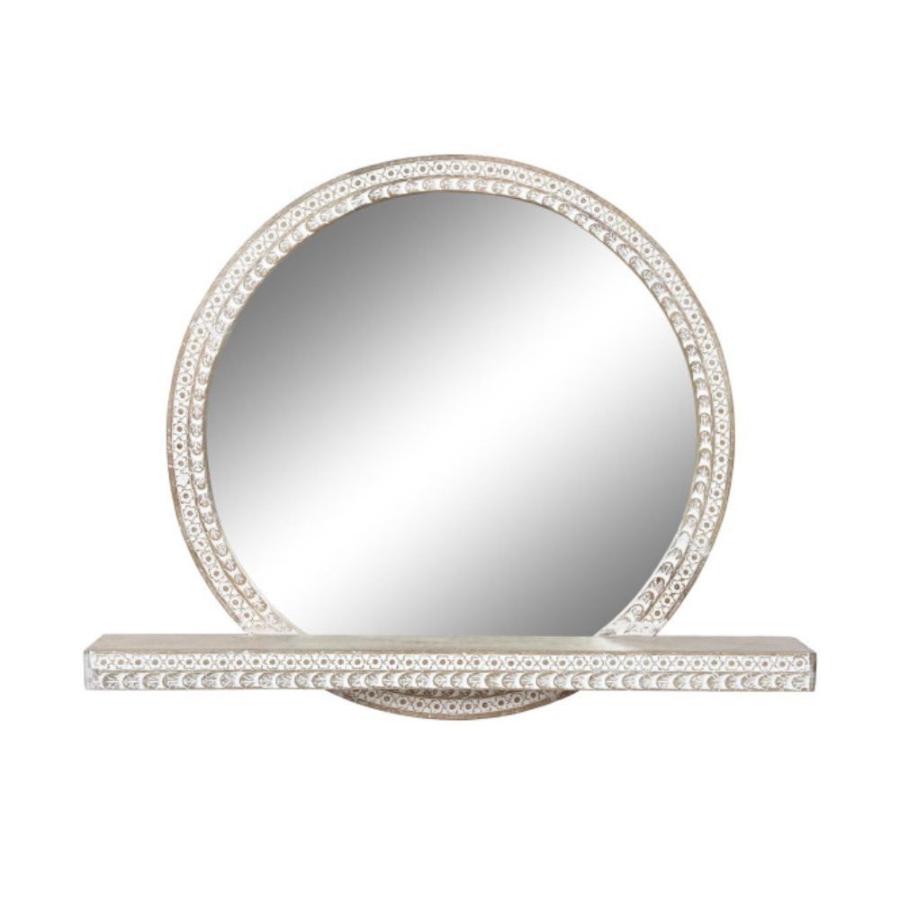 Specchio rotondo con mensola