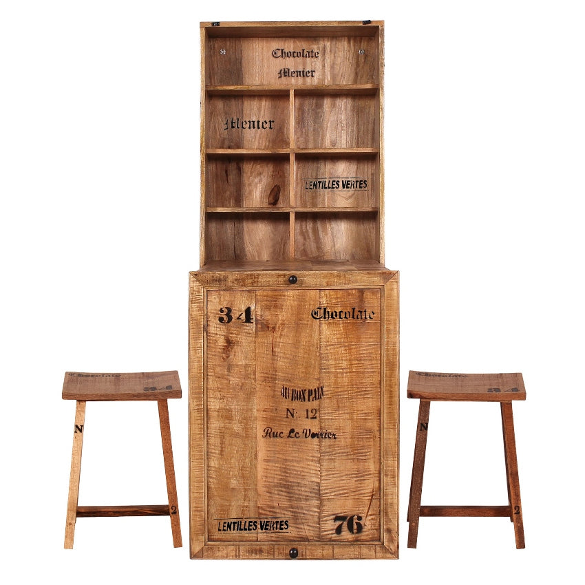 Tavolo pieghevole bistrot industrial con sgabelli