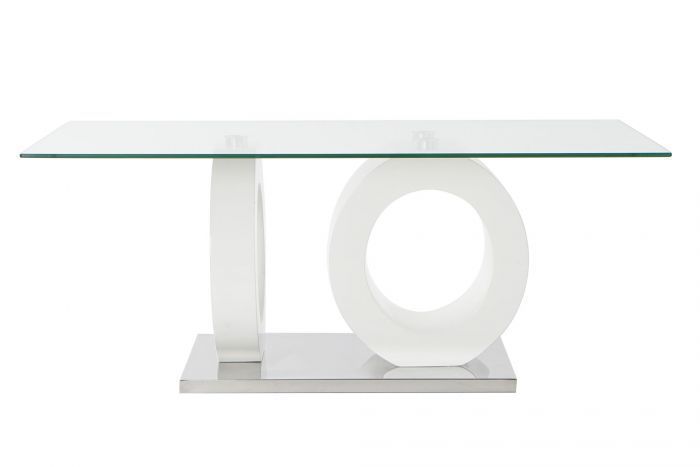 Tavolino design base bianca