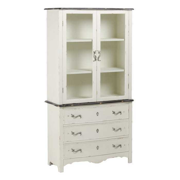 Vetrina bianca shabby chic con cassetti