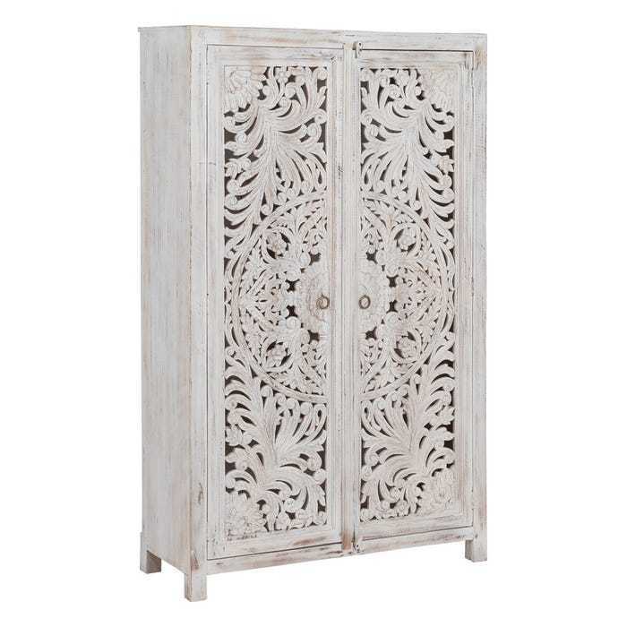 Armadio orientale legno massello bianco