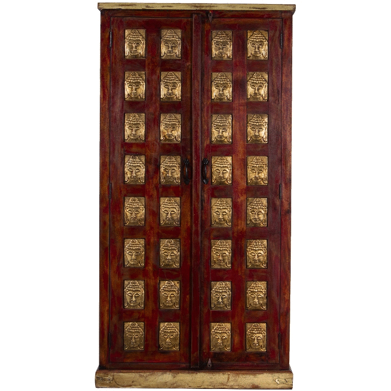 Armadio stipo etnico legno e ottone