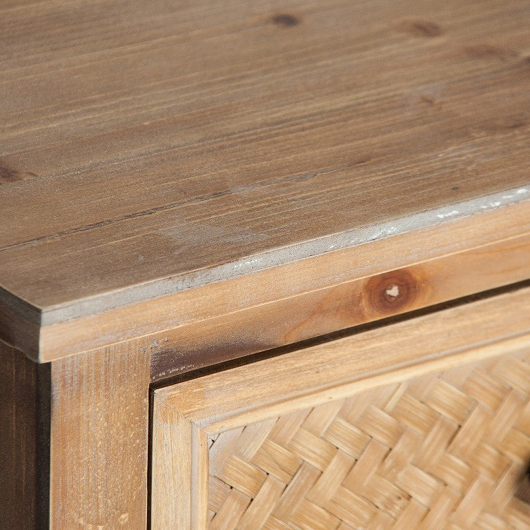 Comodino provenzale chic legno naturale