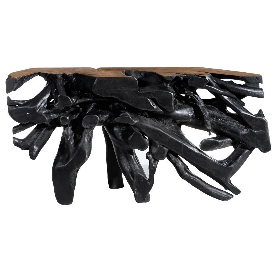 Consolle rami teak nera