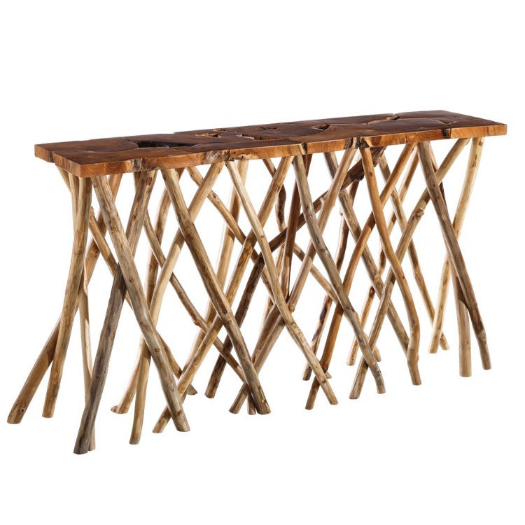 Consolle etnica in rami di teak