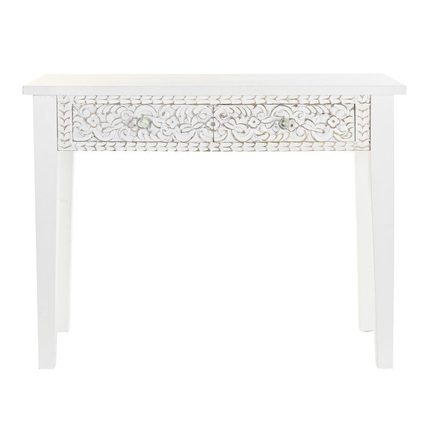 Consolle bianca intarsiata