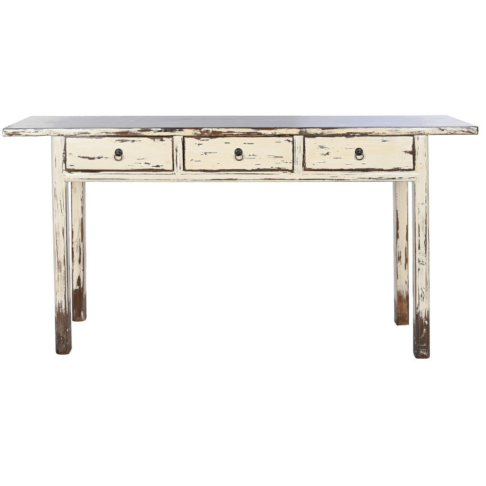 Consolle country bianca anticata