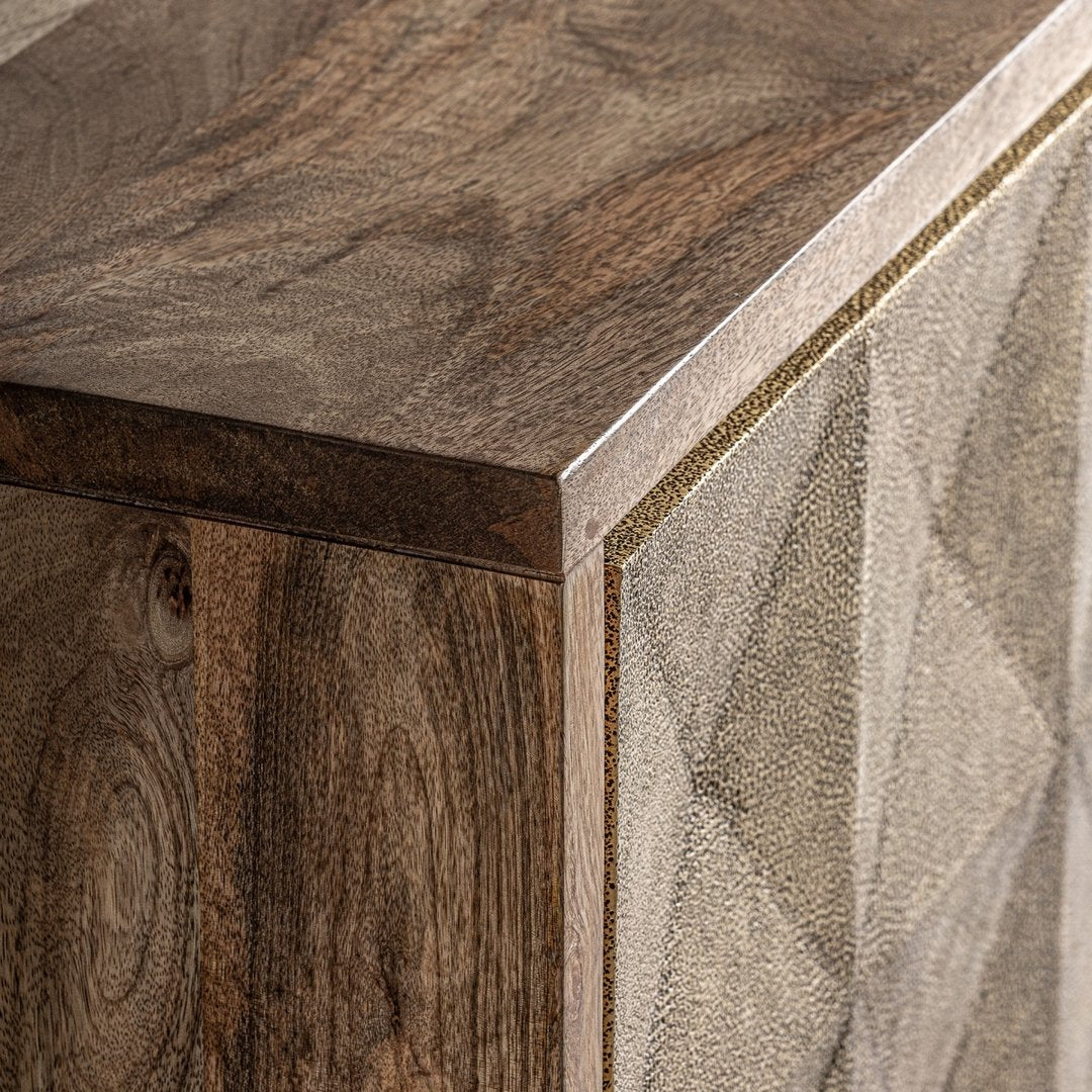 Credenza art decò legno e ottone