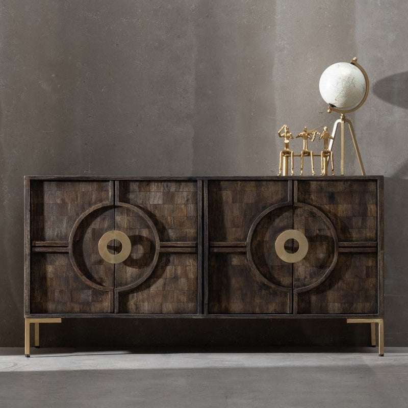 Credenza neo coloniale decorata