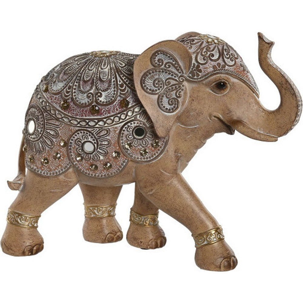 Portacandele Elefante Portafortuna In Ceramica Con Motivi Floreali - Statuetta Decorativa Per Casa, Centrotavola E Bomboniere - 5
