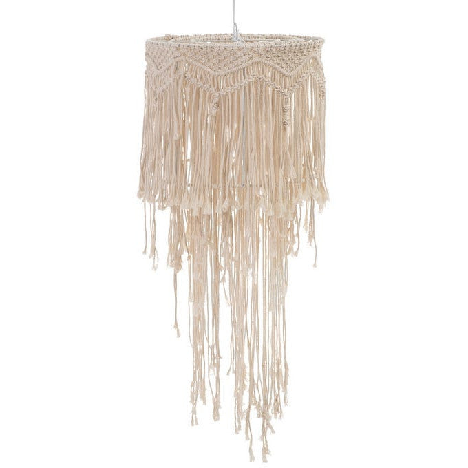 Lampadario macramè beige