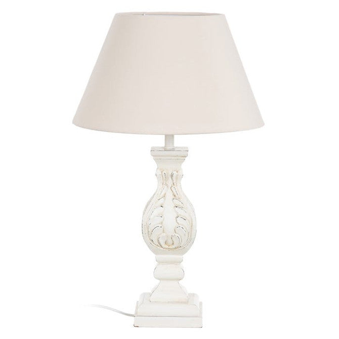 Lampada bianca shabby anticata