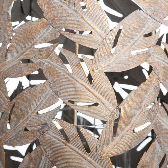 Lanterna piume metallo anticato