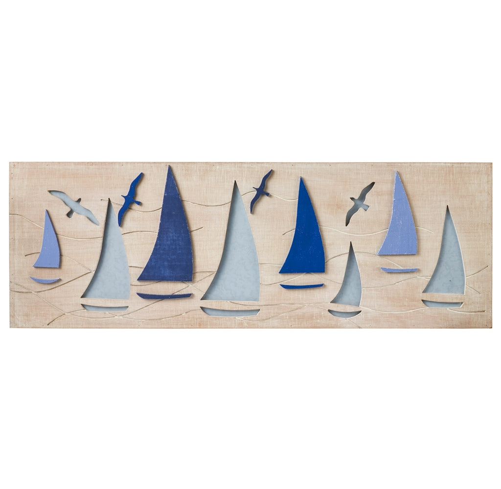 Murale legno vele