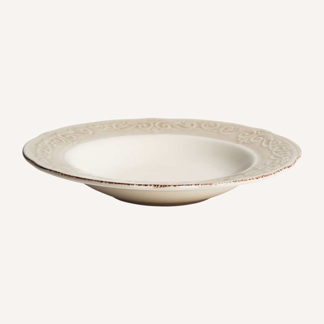 Set 6pz servizio piatti shabby crema