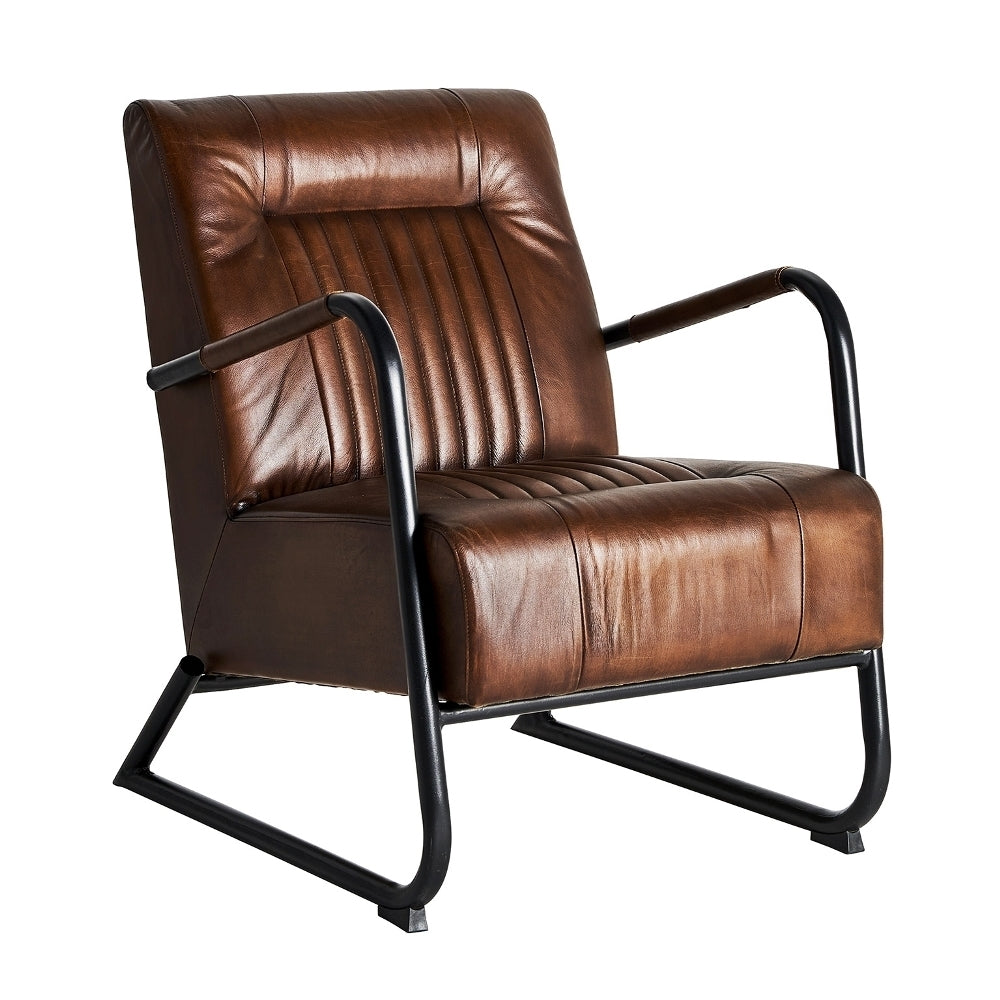 Poltrona industrial pelle vintage