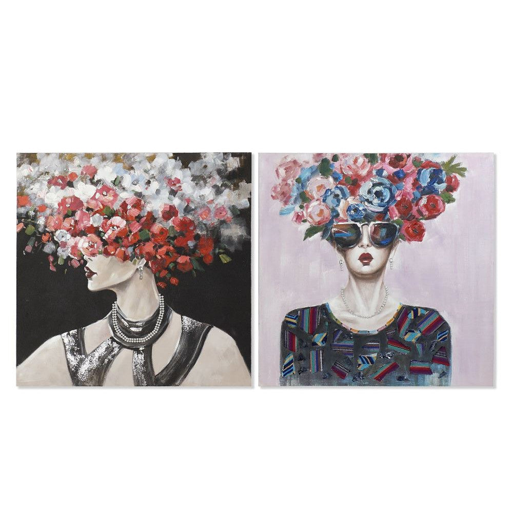 Quadri tela dipinto orientale set 2 pz