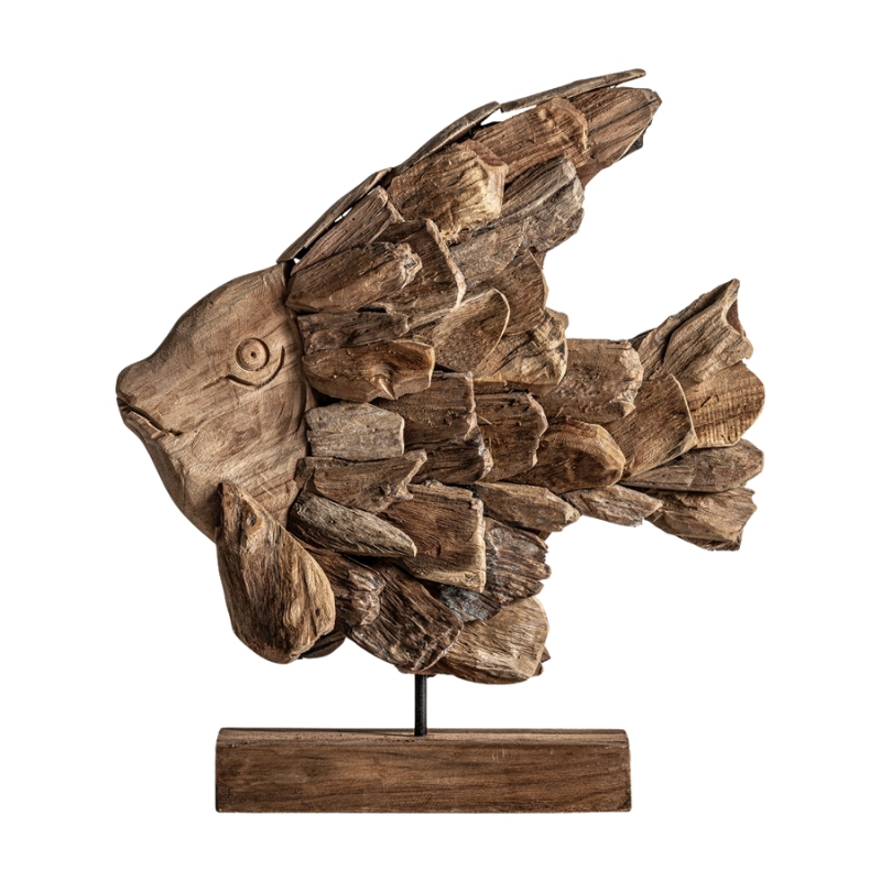 Pesce legno scultura design