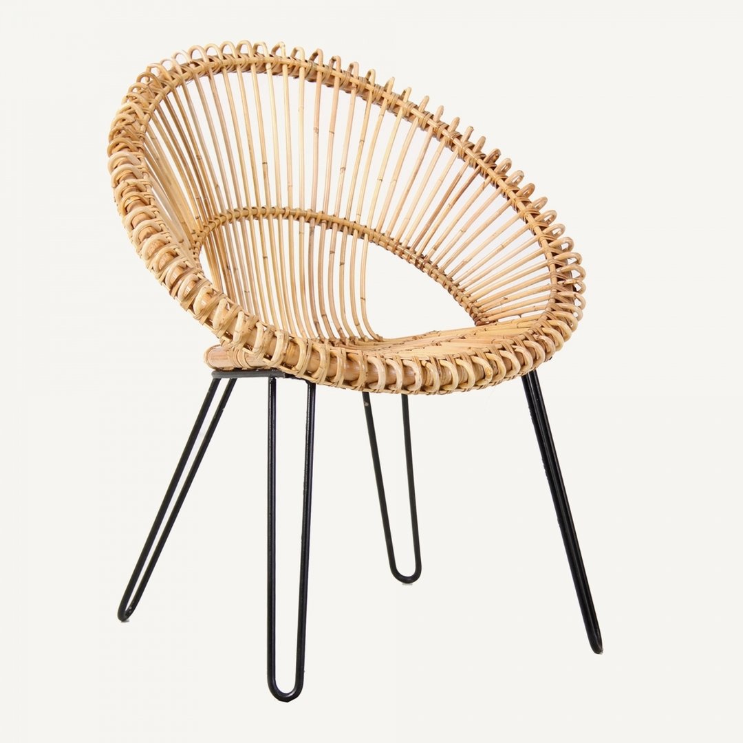 Sedia glam fibra di rattan