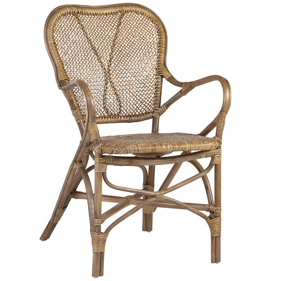 Poltrona con braccioli neo coloniale