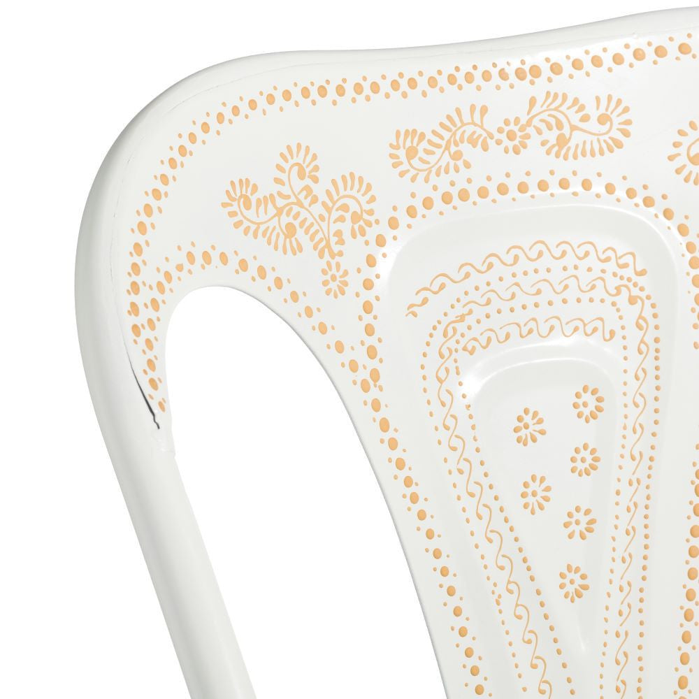 Sedia vintage in ferro bianco