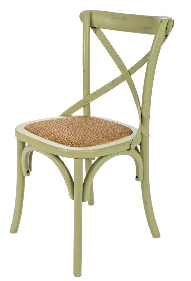 Sedia legno shabby verde