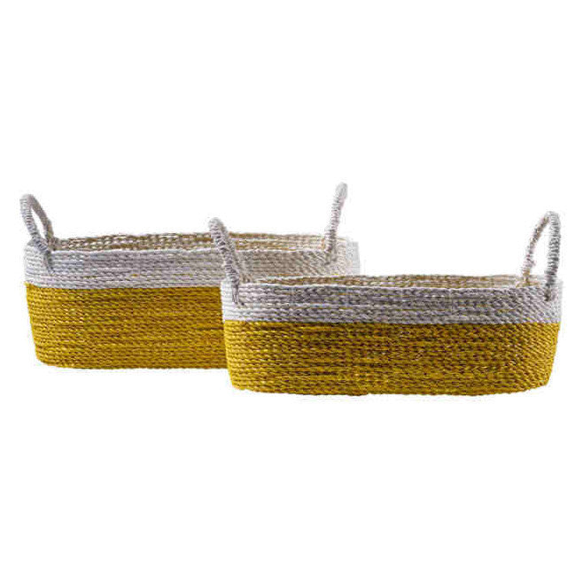 Set 2 cesti gialli con manico
