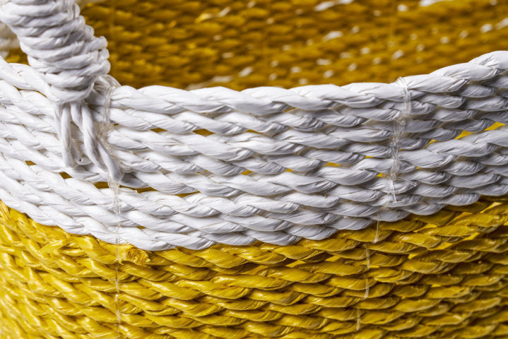 Set 2 cesti gialli con manico