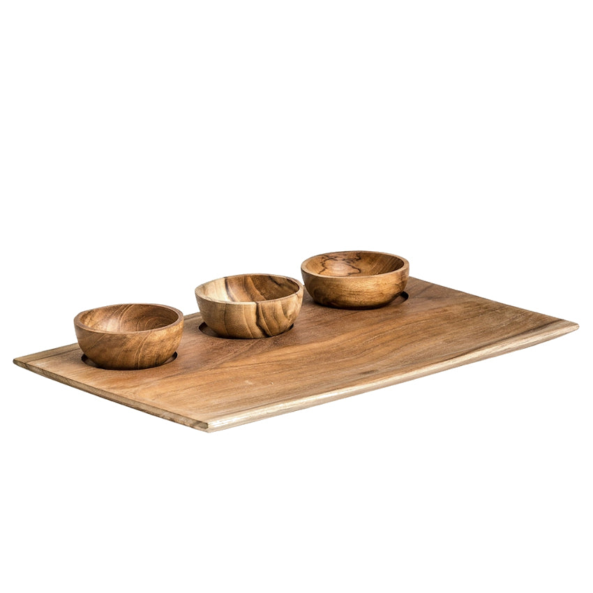 Set 4pz aperitivo legno naturale