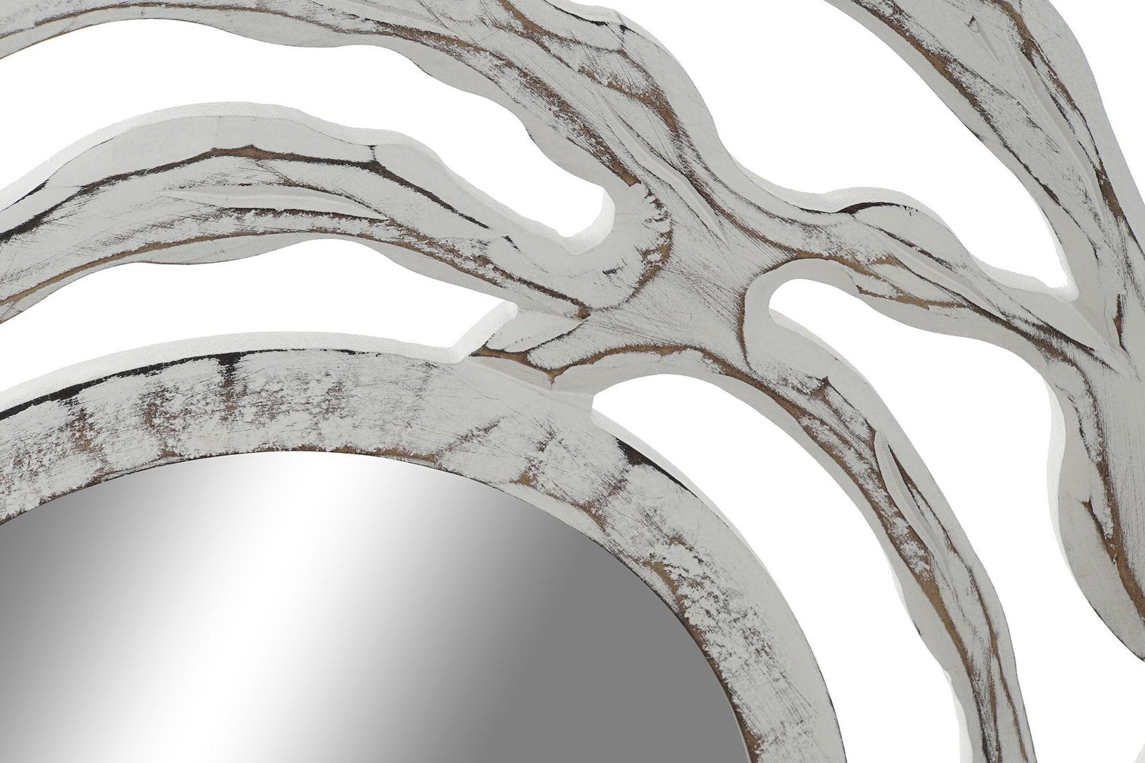 Specchio fiore legno shabby