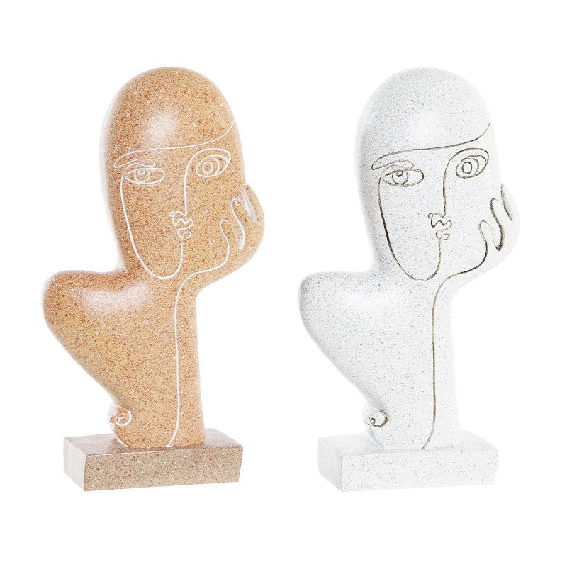 Statua viso astratto Art decò Set2pz