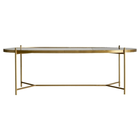 Tavolino vintage ovale dorato