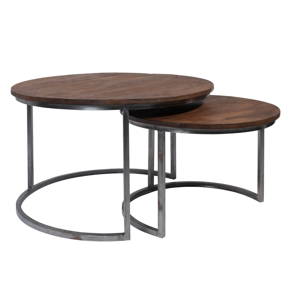 Set 2 tavolini da salotto industrial