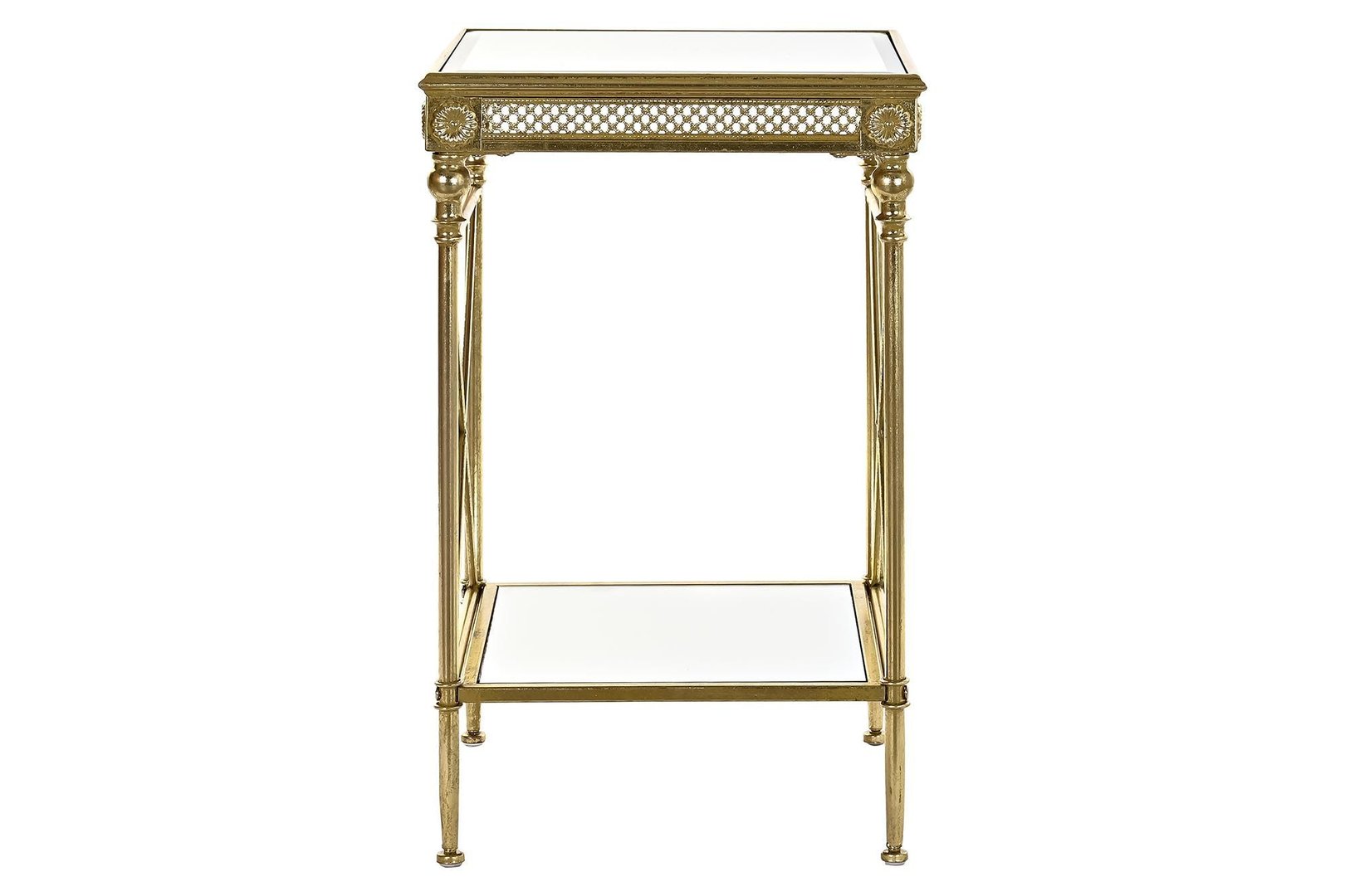 Tavolino alto salotto dorato