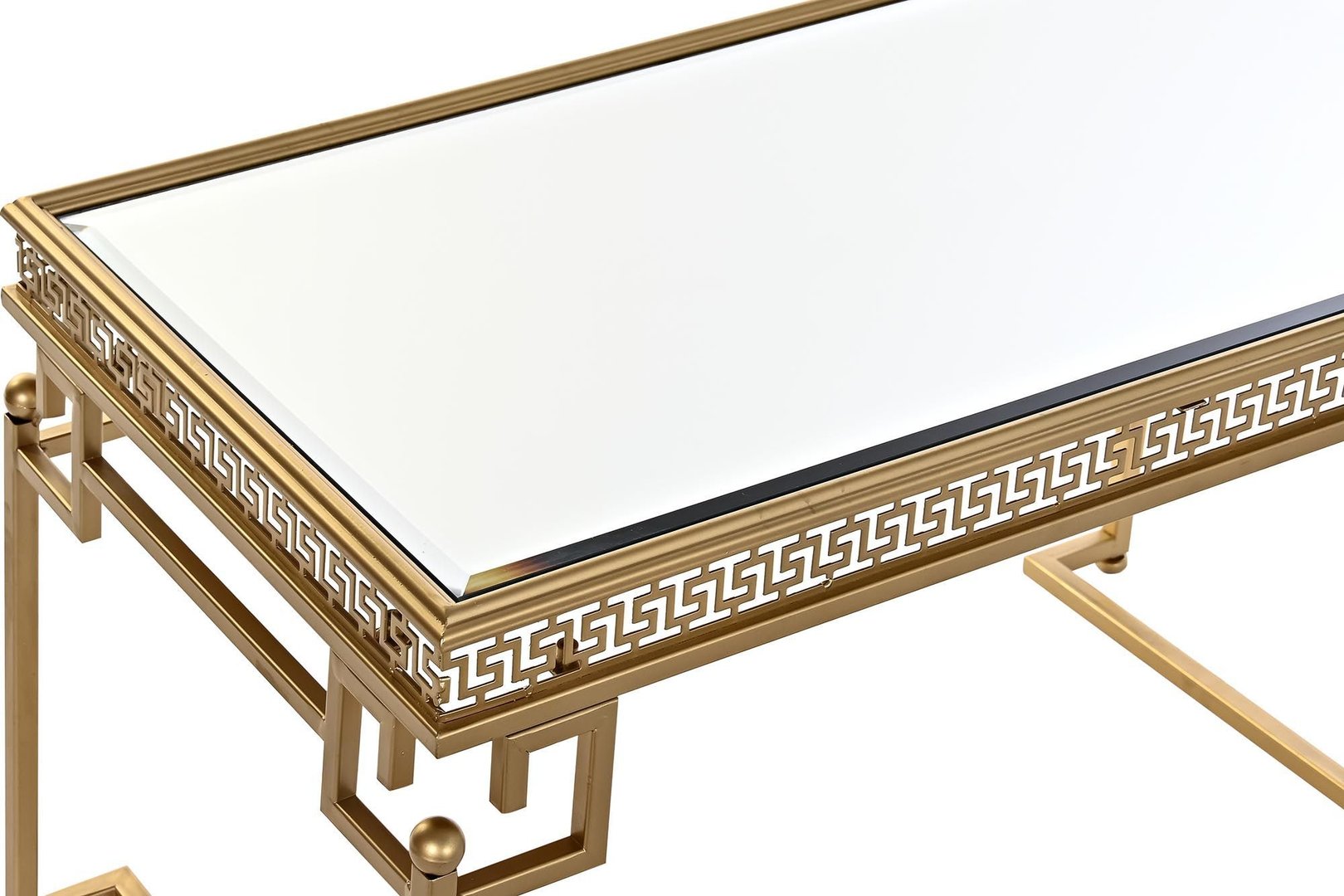 Tavolino dorato orientale con specchio