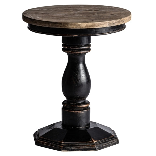 Tavolino tondo coloniale nero